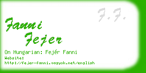 fanni fejer business card